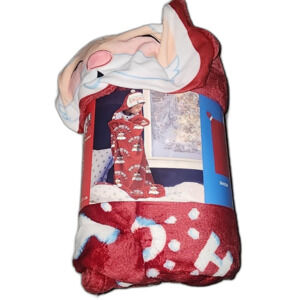 Festive Red Holiday Throw Blanket